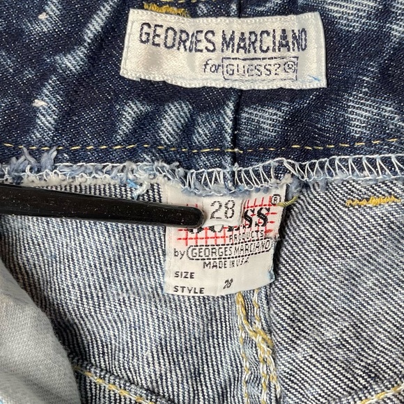 VTG 80’s Guess Jeans Acid Wash Denim Size 28 Painted Flame  Georges Marciano USA - Picture 4 of 7